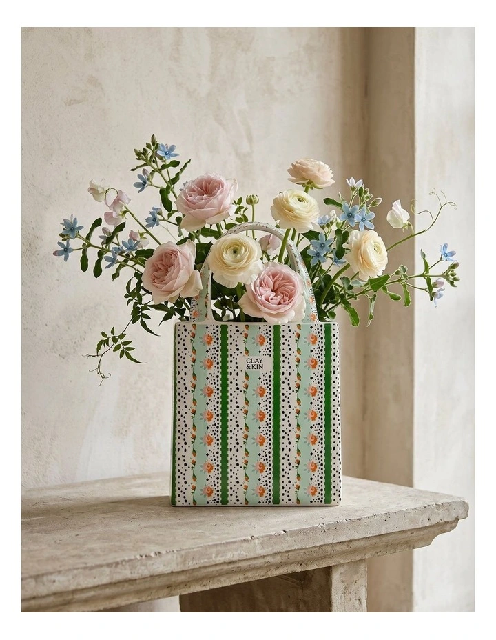 Handbag Vase 27cm in Green image 3
