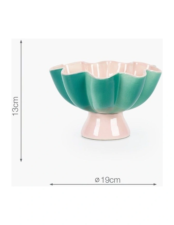 Lotus Bloom Footed Bowl 13cm in Multi-color image 2