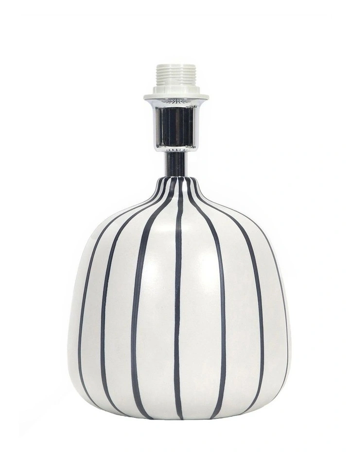 Stripe Table Lamp 33cm in White and Dark Blue image 3