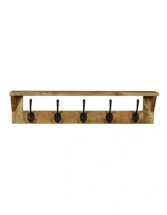 Fab Habitat Reva 65cm Wood And Metal Wall Hook in Natural