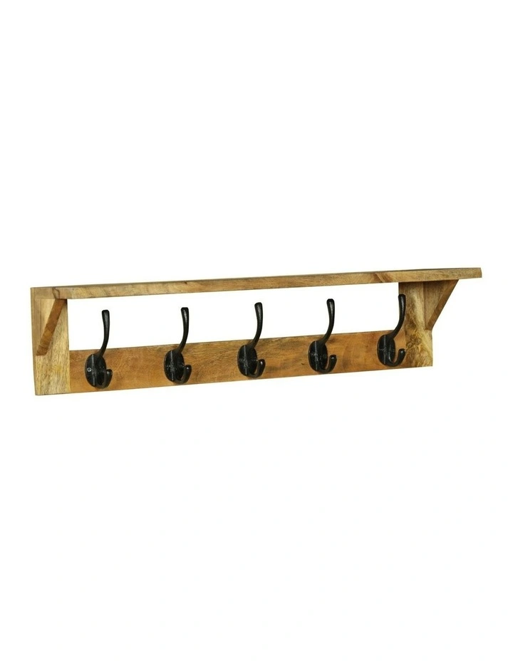 Fab Habitat Reva 65cm Wood And Metal Wall Hook in Natural image 2