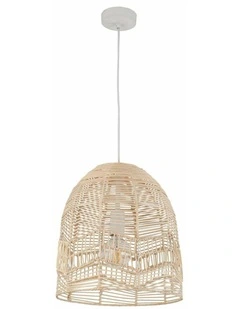 Rota Bohemian Interior Natural Rattan Ellipse Pendant Light