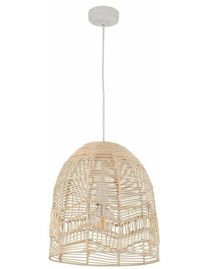 Rota Bohemian Interior Natural Rattan Ellipse Pendant Light image 1