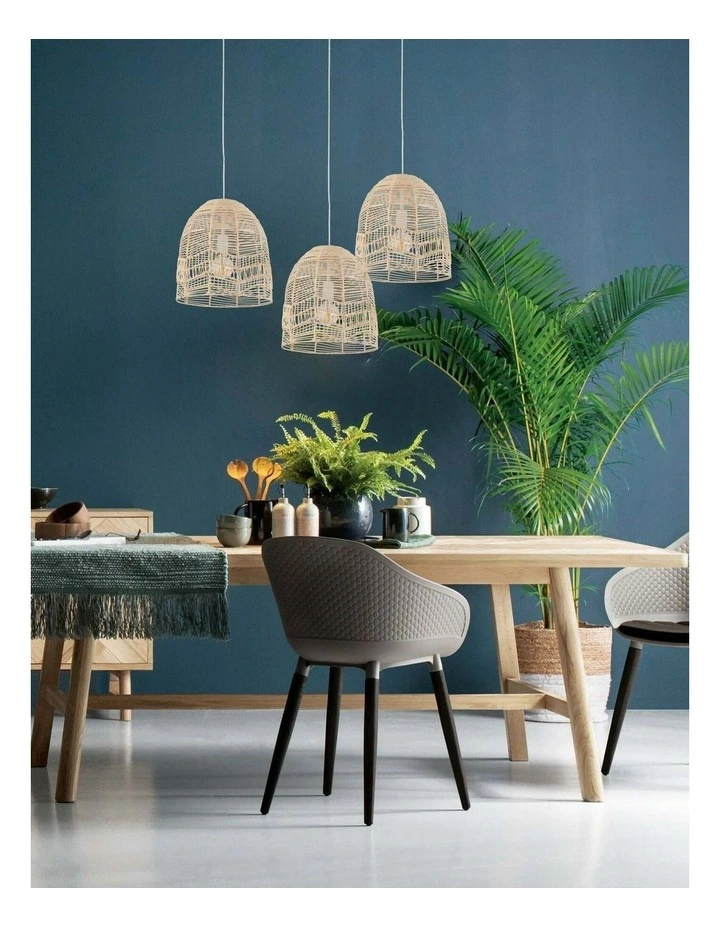 Rota Bohemian Interior Natural Rattan Ellipse Pendant Light image 2