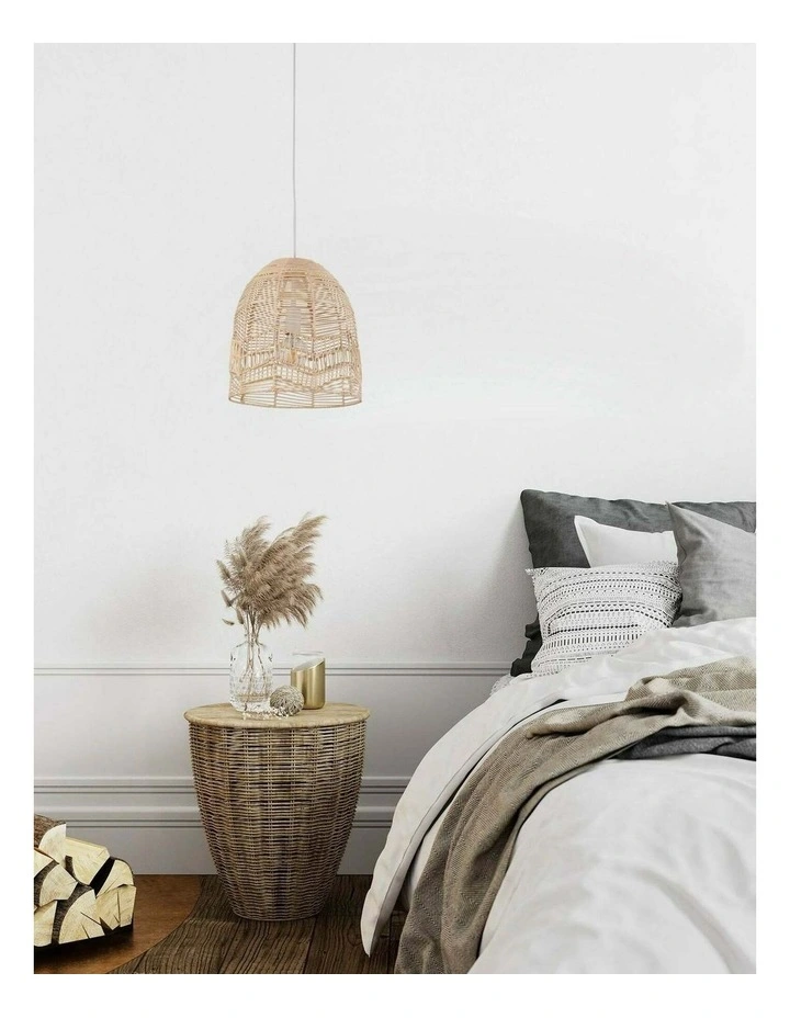 Rota Bohemian Interior Natural Rattan Ellipse Pendant Light image 5