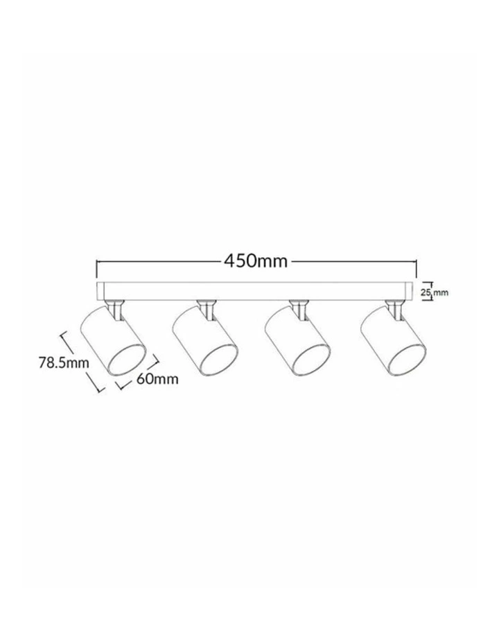 Interior GU10 4XLights Adjustable Bar Base Surface Mounted Spot Lights image 2
