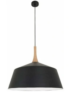 Nordic Modern Scandinavian Large Dome Shape Steel & Wood Pendant Lights