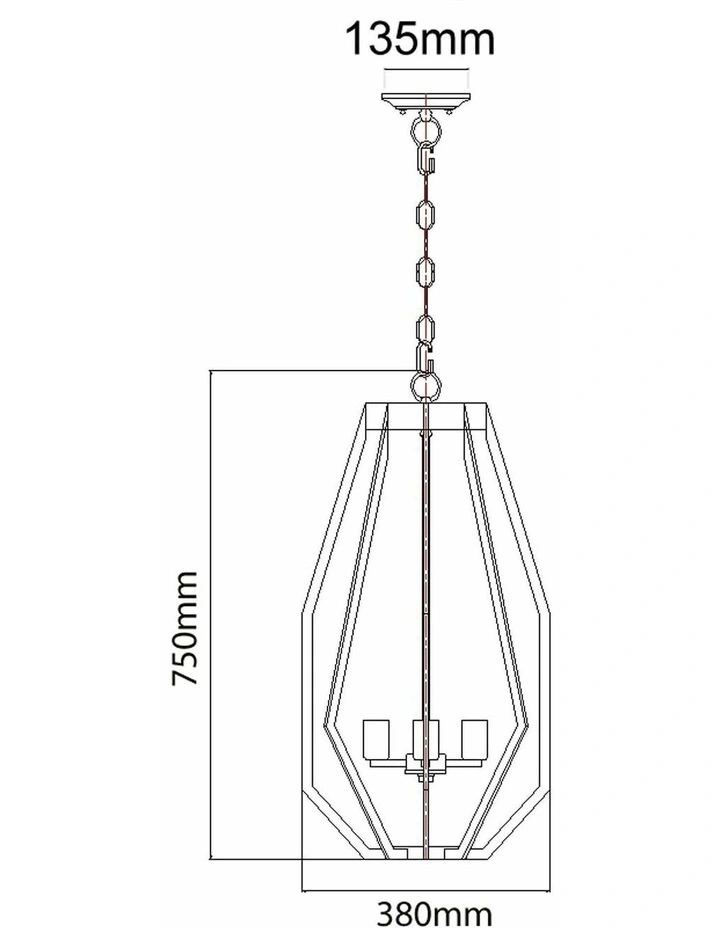 Gamba Industrial Black Rustic Narrow Angular Cage Pendant Light image 3