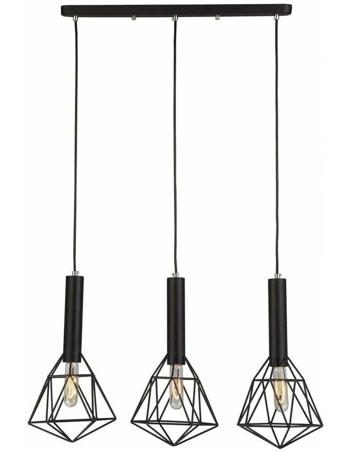 3x Bird Cage With Bar Base Pendant Lights image 1
