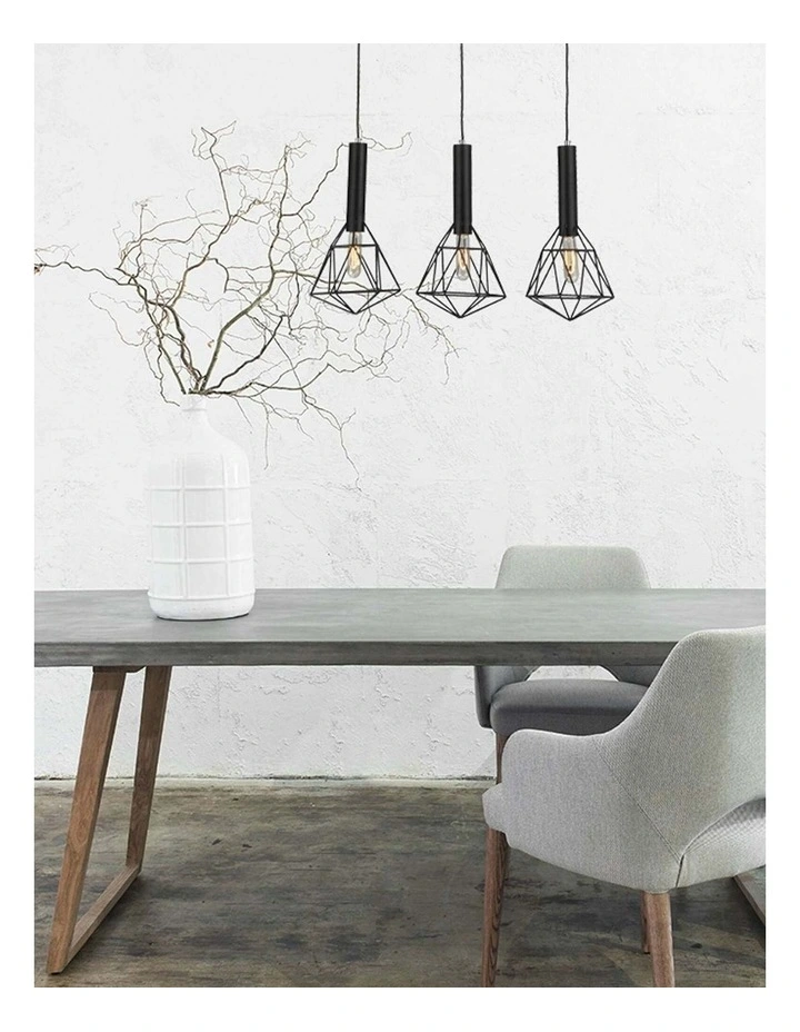 3x Bird Cage With Bar Base Pendant Lights image 2