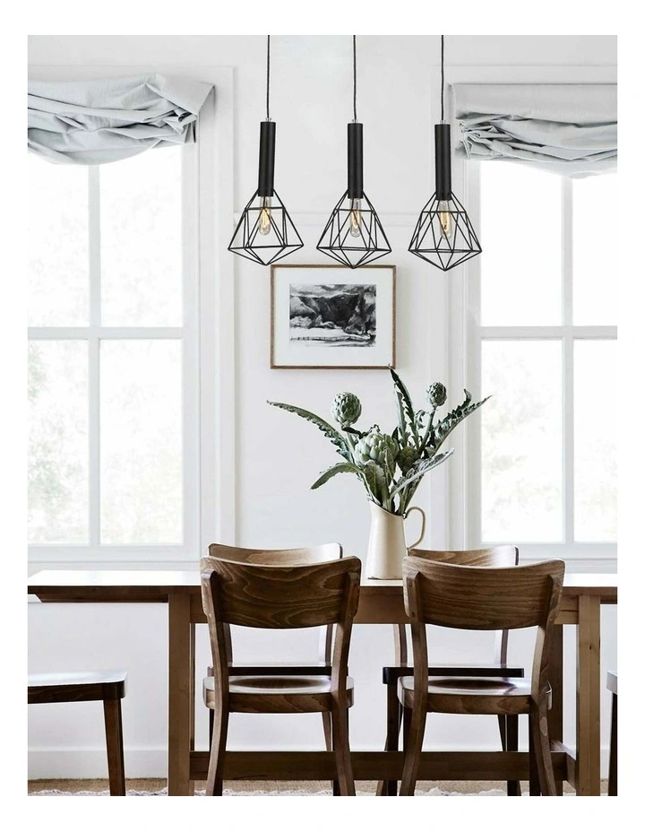 3x Bird Cage With Bar Base Pendant Lights image 3