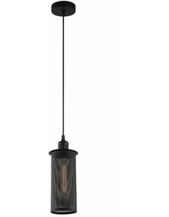 Veneto Industrial Aged Decorative Single Black Mesh Pendant Light