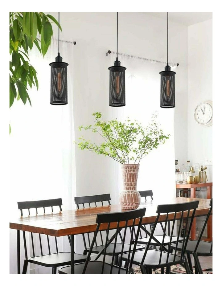 Veneto Industrial Aged Decorative Single Black Mesh Pendant Light image 2