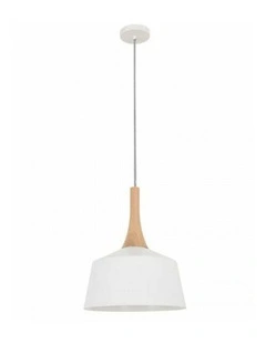 Nordic Modern Scandinavian Small Dome Shape Steel & Wood Pendant Lights