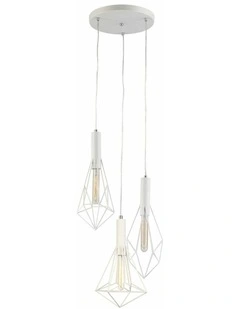 3x Bird Cage With Round Base Pendant Lights