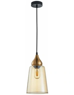 Jerez Modern Bronze Amber / Smokey Black Ellipse Glass Flat Top Pendant Lights