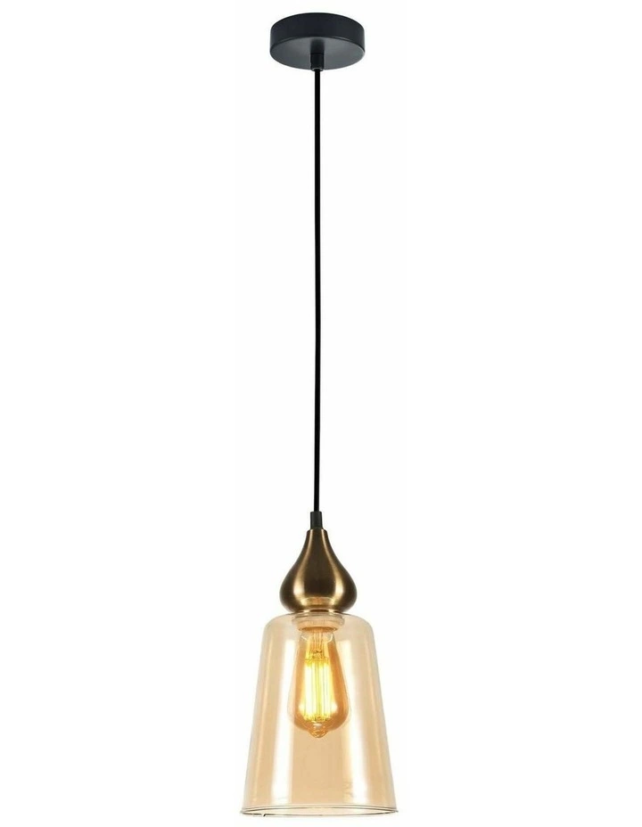 Jerez Modern Bronze Amber / Smokey Black Ellipse Glass Flat Top Pendant Lights image 2