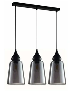 Jerez Bronze Amber/ Smokey Black Ellipse Glass Flat Top Pendant Lights