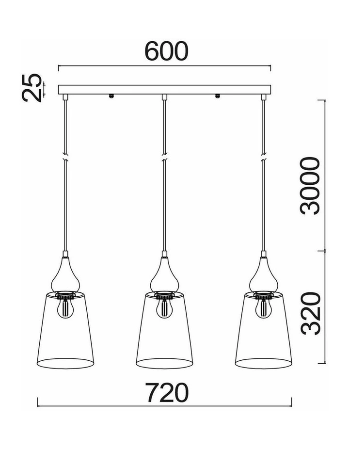Jerez Bronze Amber/ Smokey Black Ellipse Glass Flat Top Pendant Lights image 4