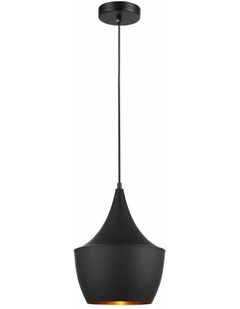 Caviar Black Angled Bell Shape Pendant Light