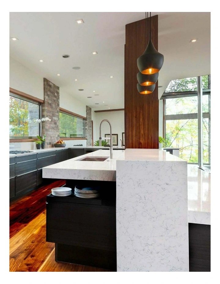 Caviar Black Angled Bell Shape Pendant Light image 2