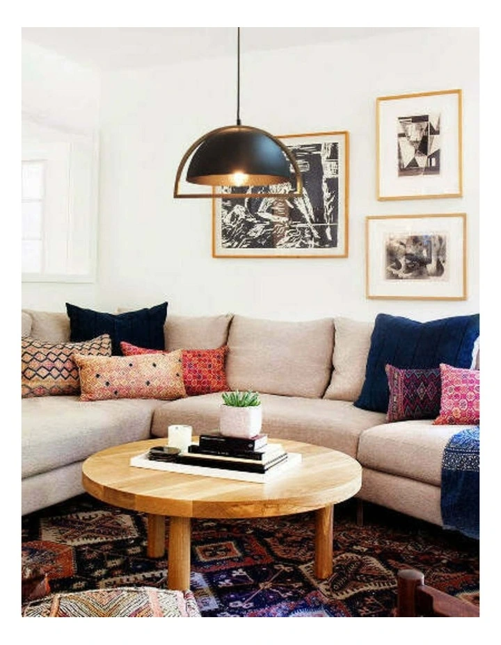 Swing Dome With Wood Frame Pendant Lights image 2