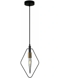 Contour Interior Black Wire Diamond Shape Pendant Light