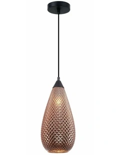 Rictus Bohemian Glass with Quadrilateral Segments Tear Drop Shape Pendant Lights