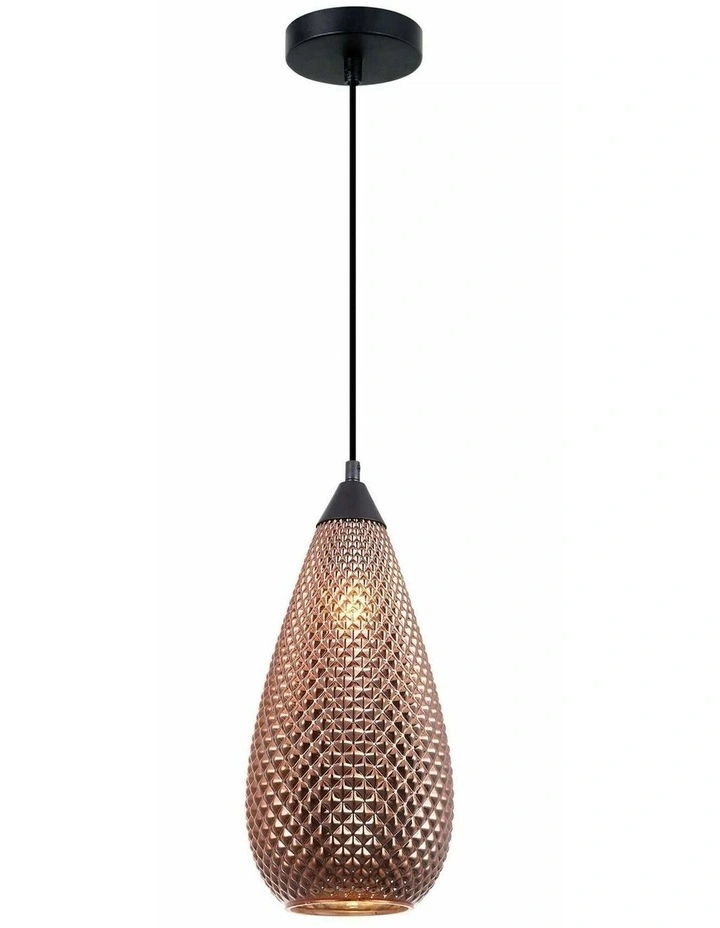 Rictus Bohemian Glass with Quadrilateral Segments Tear Drop Shape Pendant Lights image 1