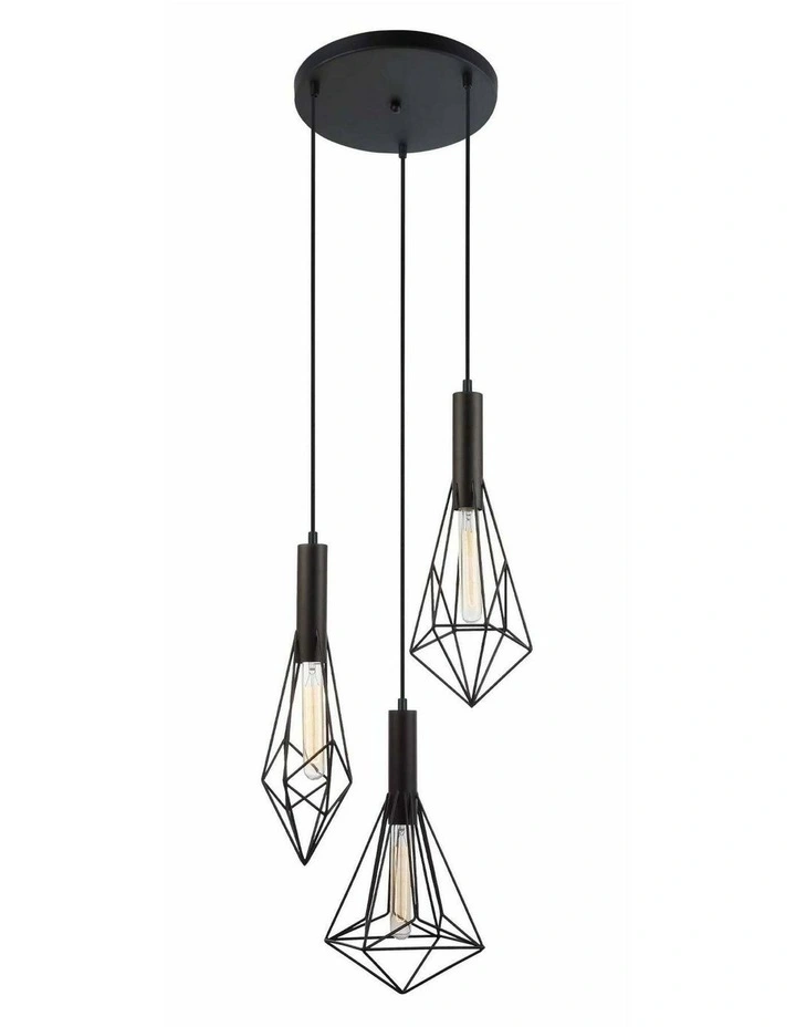 3x Bird Cage With Round Base Pendant Lights image 1