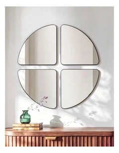 Sherwood Eclipse 4 Piece Window Wall Mirror Set 30x30cm in Black