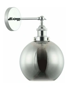 Pesini Interior Swing Arm Glass with Antique Brass/ Chrome Highlight Wall Lights