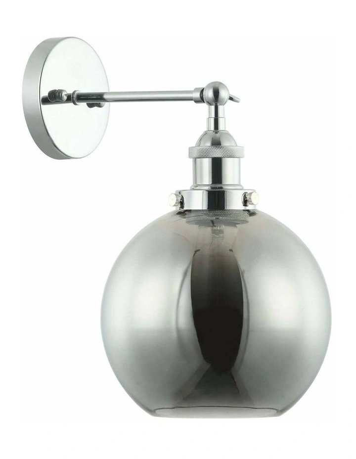 Pesini Interior Swing Arm Glass with Antique Brass/ Chrome Highlight Wall Lights image 1
