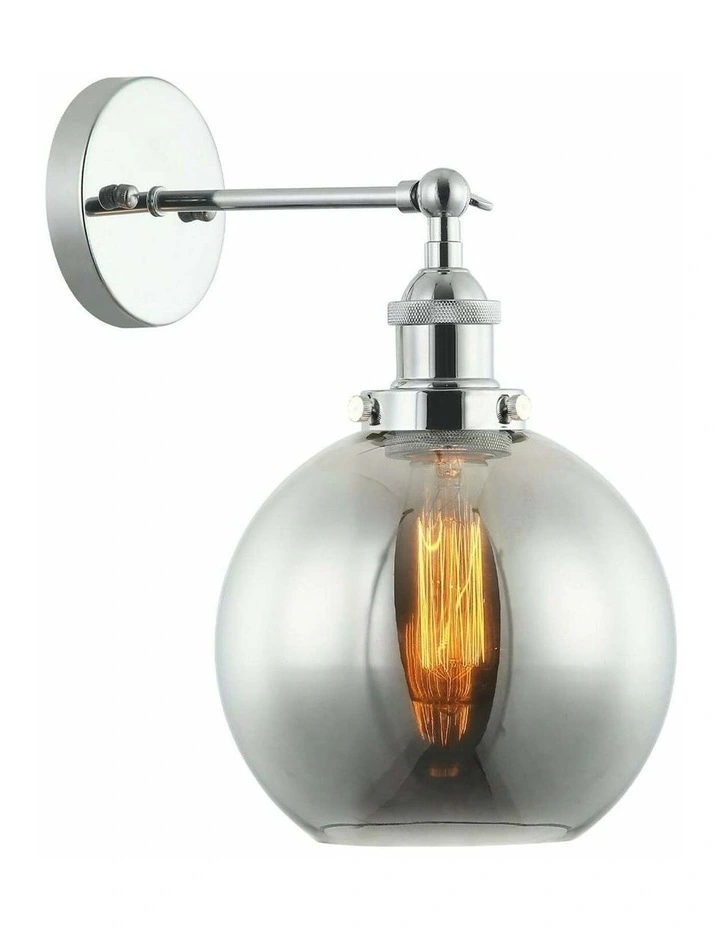 Pesini Interior Swing Arm Glass with Antique Brass/ Chrome Highlight Wall Lights image 2