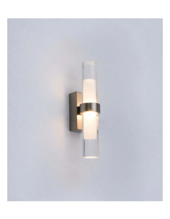 Rome City Series LED Interior Satin Chrome Tubular Up/Down Wall Light image 2