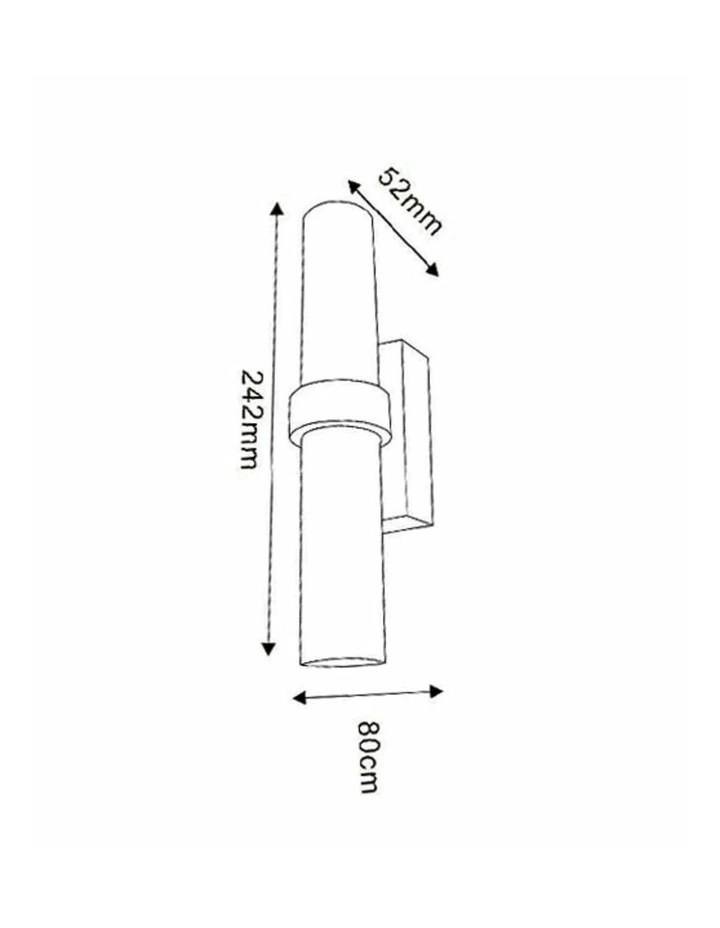 Rome City Series LED Interior Satin Chrome Tubular Up/Down Wall Light image 4