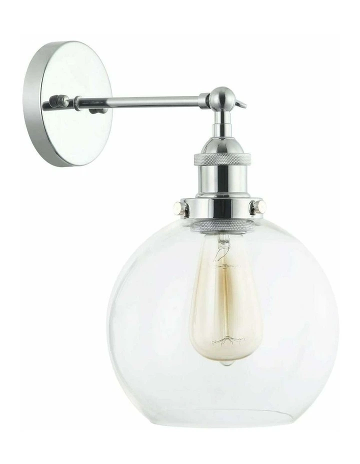 Pesini Interior Swing Arm Glass with Antique Brass/ Chrome Highlight Wall Lights image 1