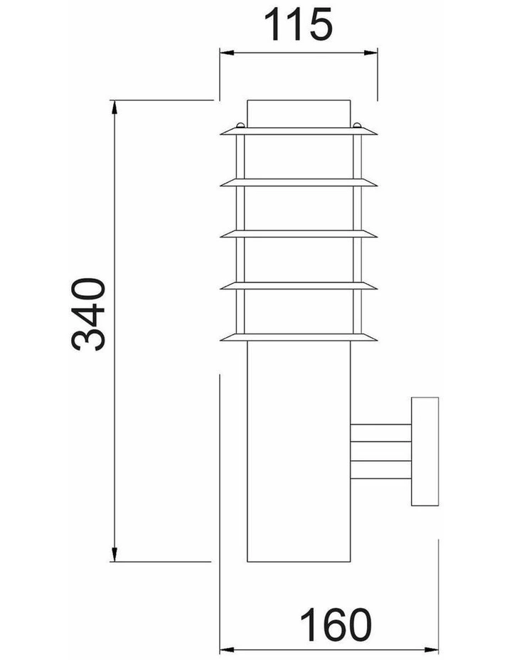 Borda Exterior E27 Surface Mounted Louvred Wall Light IP44 image 2