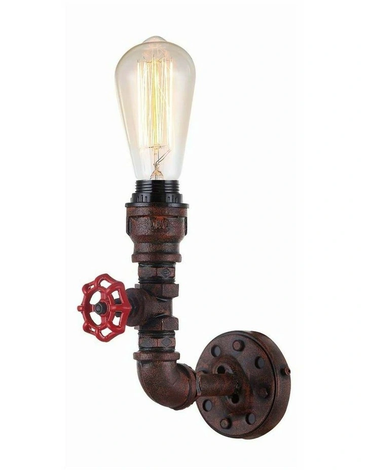 Steam Interior Aged Iron 1xPipe Wall Light image 1