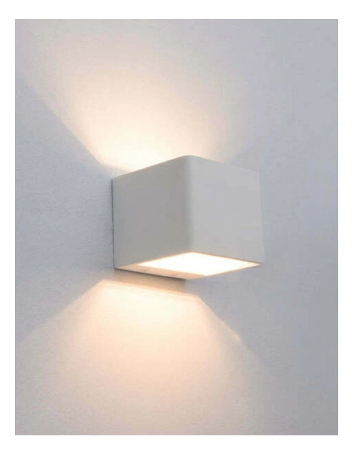 London City Series LED Interior Matte White Cube Up/Down Wall Light image 2