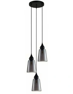 Jerez Bronze Amber/ Smokey Black Ellipse Glass Flat Top Pendant Lights