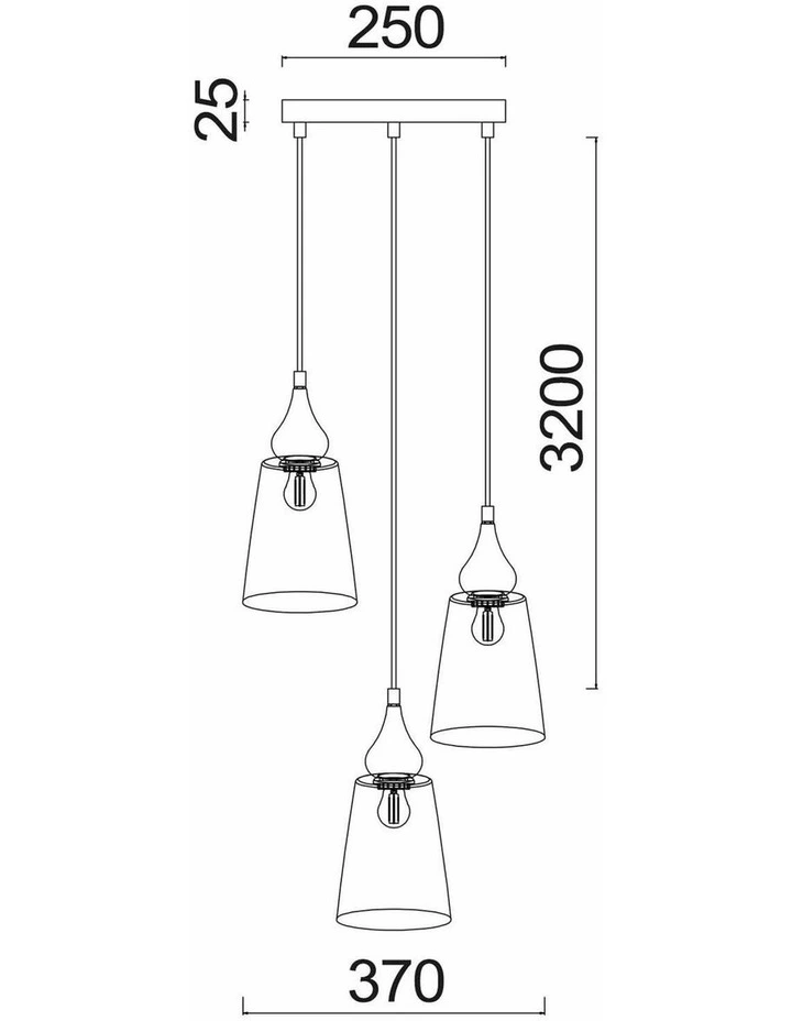 Jerez Bronze Amber/ Smokey Black Ellipse Glass Flat Top Pendant Lights image 4