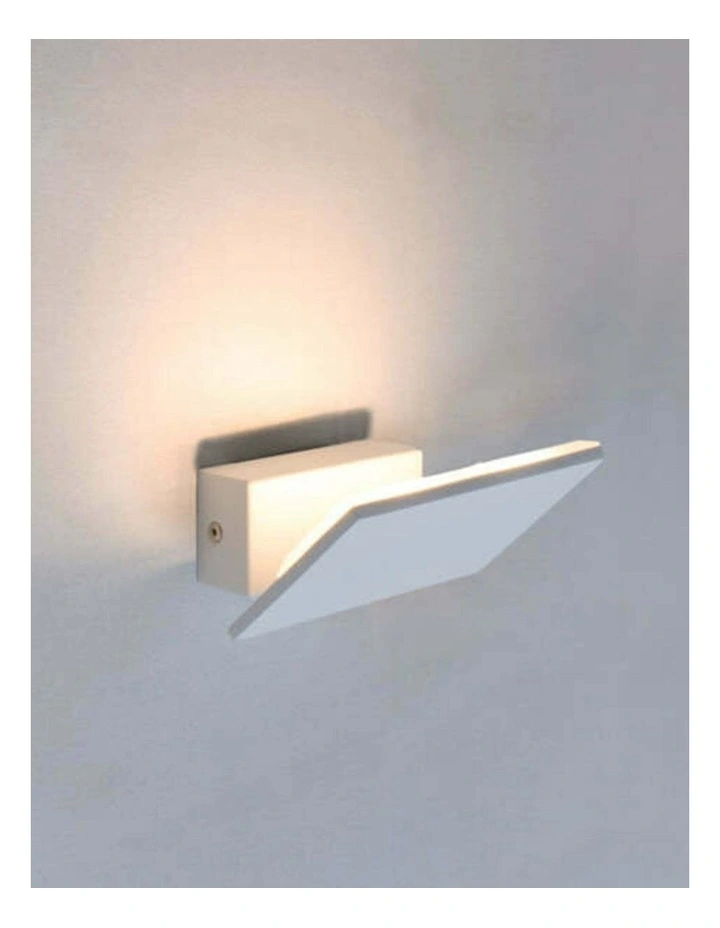 Rio City Series LED Interior Matte White Rectangular Up Light 90o Adjustable Wall Light image 2