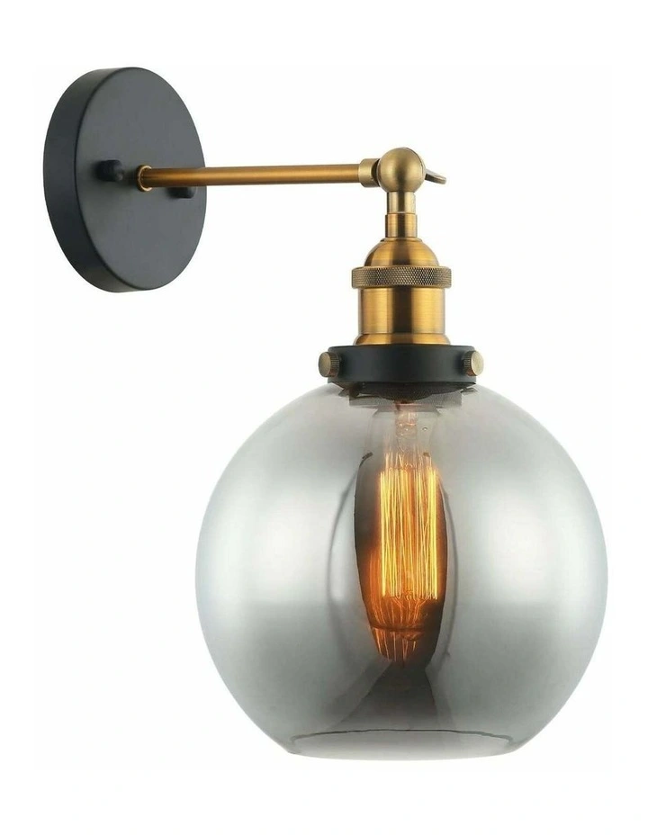 Pesini Interior Swing Arm Glass with Antique Brass/ Chrome Highlight Wall Lights image 2