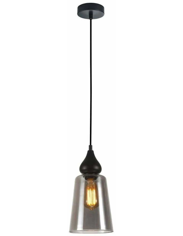 Jerez Modern Bronze Amber / Smokey Black Ellipse Glass Flat Top Pendant Lights image 1