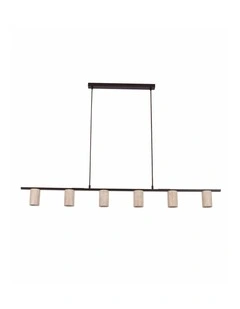 Tuberia Interior Linear Bar with Beige Travertine Tubular Shade Pendant Light