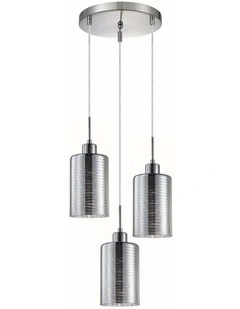 Espejo Interior Iron & Chrome Oblong Glass with Line Effect Pendant Lights