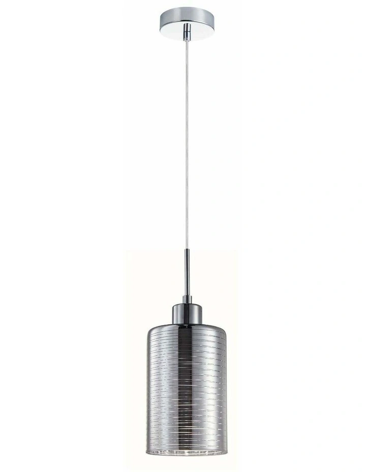 Espejo Interior Iron & Chrome Oblong Glass with Line Effect Pendant Lights image 1