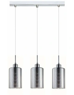 Espejo Interior Iron & Chrome Oblong Glass with Line Effect Pendant Lights