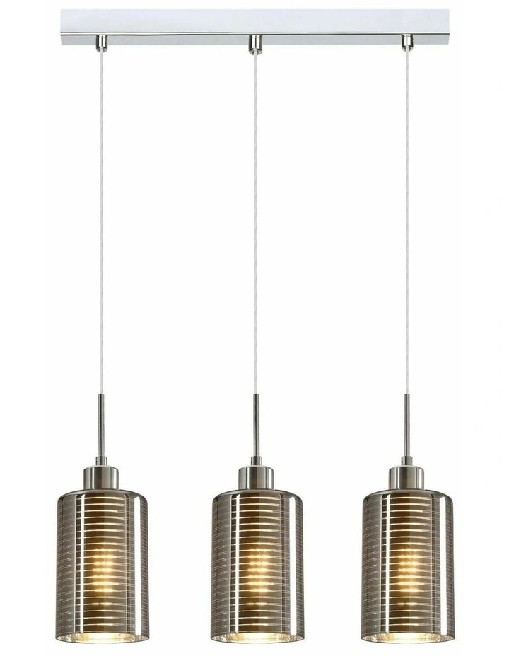 Espejo Interior Iron & Chrome Oblong Glass with Line Effect Pendant Lights image 2